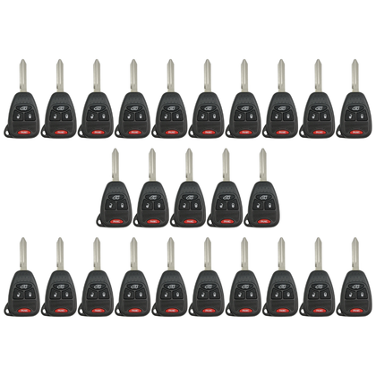 25 X 2004-2016 Chrysler / Jeep / Dodge / 4-Button Remote Head Key Shell / Y159 / OHT692427AA (Bundle of 25)