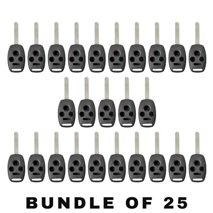 25 X 2003-2014 Honda Acura / 4-Button Remote Head Key Shell with chip holder / HO01 / KR55WK49308 N5F-S0084A (Bundle of 25)
