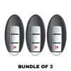 3 X 2011-2018 Nissan / 3-Button Smart Key Shell / CWTWB1U808 (AFTERMARKET) (Bundle of 3)