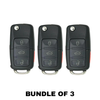 3 X 2006-2011 Volkswagen / 4-Button Flip Key SHELL For NBG92596263 (AFTERMARKET) (Bundle of 3)