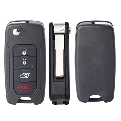 2015-2020 Jeep Renegade Fiat 500X / 4-Button Flip Key / PN: FI5-AM433TX / 2ADFTFI5AM433TX (AFTERMARKET)