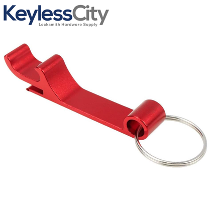 Red Metal Key Fob Bottle Opener with Keychain – Durable and Stylish