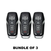 3 X 2013-2018 Ford / 5-Button Smart Key SHELL For M3N-A2C31243800, M3N-A2C31243300 (AFTERMARKET) (Bundle of 3)