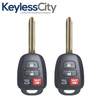 2 X 2013-2019 Toyota RAV4 Highlander / 4-Button Remote Head Key / GQ4-52T (H Chip) (AFTERMARKET) (BUNDLE OF 2)