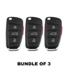 3 X 2006-2010 Audi / 4-Button Flip Key SHELL For NBG009272T (AFTERMARKET) (Bundle of 3)
