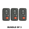 3 X 2007-2014 Toyota / 4-Button Remote Smart Key SHELL / HYQ14AAB (AFTERMARKET) (Bundle of 3)