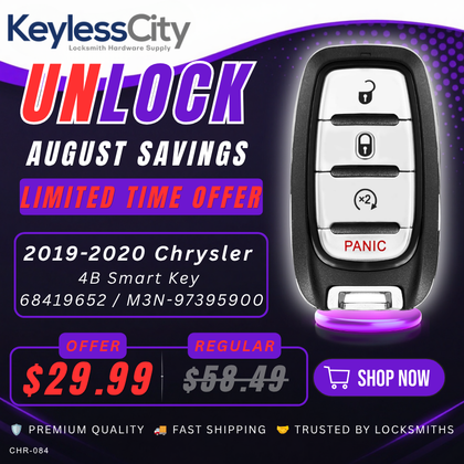 2019-2020 Chrysler Pacifica Voyager / 4-Button Smart Key / PN: 68419652 / M3N-97395900 (AFTERMARKET)