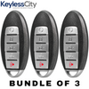 3 X 2013-2015 Nissan Maxima / Altima / 5-Button Prox Smart Key / PN: 285E3-3TP5A / KR5S180144014 / IC 014 (AFTERMARKET) (BUNDLE OF 3)