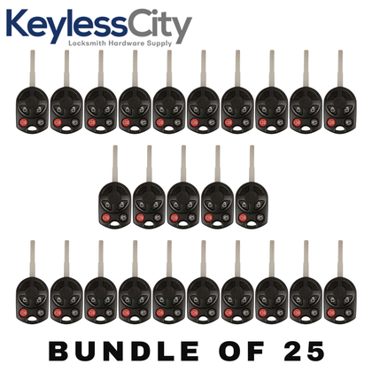 25 X 2011-2019 Ford / 4-Button HS Remote Head Key Shell / HU101 / OUCD6000022 (Aftermarket) (Bundle of 25)