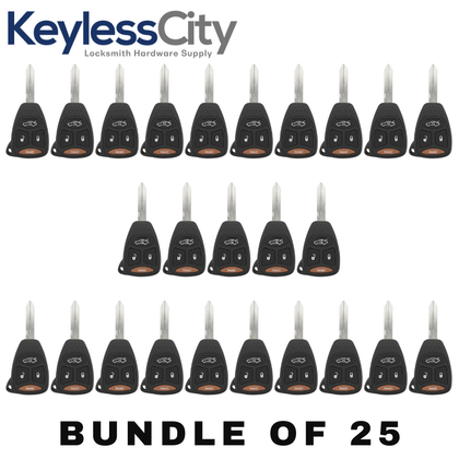 25 X 2004-2012 Chrysler / Jeep / Dodge / 4-Button Remote Head Key SHELL / Y159 / KOBDT04A (Bundle of 25)