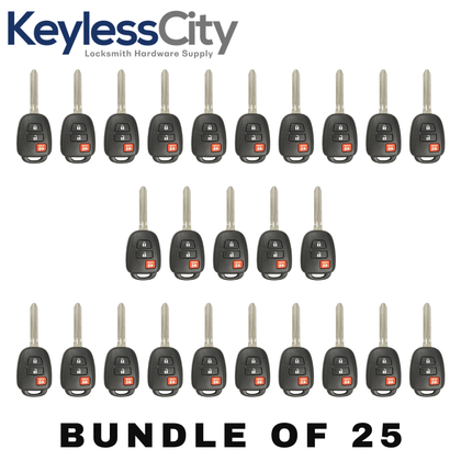 25 X 2012-2017 Toyota Scion / 3-Button Remote Head Key SHELL / TR47 / MOZB52TH, GQ4-52T, HYQ12BDM (AFTERMARKET) (Bundle of 25)