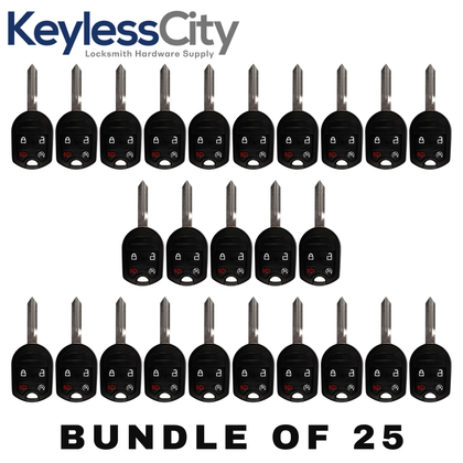 25 X 2007-2020 Ford / 4-Button Remote Head Key Shell / H75 / OUC6000022, CWTWB1U793 (Bundle of 25)
