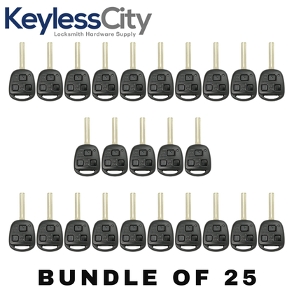 25 X 1997-2011 Lexus / 3-Button Remote Head Key SHELL / TOY40 / HYQ12BBT, HYQ1512V (AFTERMARKET) (Bundle of 25)