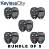 5 X 2007-2014 GM Keyless Entry Remote SHELL For OUC60270 - Black (AFTERMARKET)(Bundle of 5)