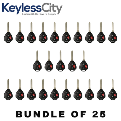 25 X 2005-2014 Toyota / Pontiac / Scion / 3-Button Remote Head Key Shell / TR47 / HYQ12BBY HYQ12BDC (Bundle of 25)