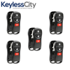 5 X 2005-2018 Nissan Keyless Entry Remote SHELL For CWTWB1U821 - Black (AFTERMARKET)(Bundle of 5)