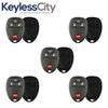 5 X 2007-2017 GM / 4-Button Keyless Entry Remote SHELL / PN: 22936098 / OUC60270 / Black (AFTERMARKET)(Bundle of 5)