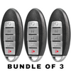 3 X 2013-2015 Nissan Maxima / Altima / 5-Button Prox Smart Key / PN: 285E3-3TP5A / KR5S180144014 / IC 014 (AFTERMARKET) (BUNDLE OF 3)