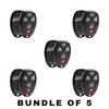 5 X 2007-2017 GM / 5-Button Keyless Entry Remote SHELL / OUC60270 / Black (AFTERMARKET)(Bundle of 5)