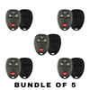 5 X 2007-2017 GM / 4-Button Keyless Entry Remote SHELL / PN: 22936098 / OUC60270 / Black (AFTERMARKET)(Bundle of 5)