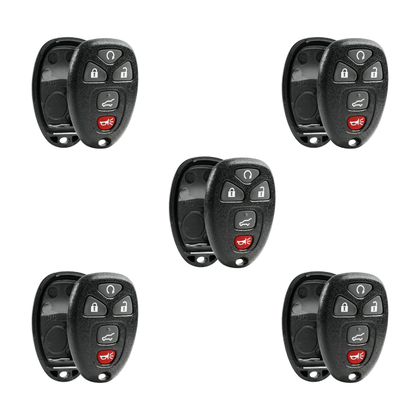 5 X 2007-2017 GM / 5-Button Keyless Entry Remote SHELL / OUC60270 / Black (AFTERMARKET)(Bundle of 5)