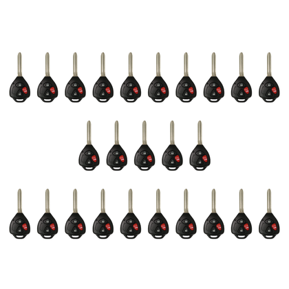 25 X 2005-2014 Toyota / Pontiac / Scion / 3-Button Remote Head Key Shell / TR47 / HYQ12BBY HYQ12BDC (Bundle of 25)