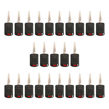 25 X 2016-2018 Mitsubishi / 3-Button Remote Head Key Shell / MIT3 / OUCJ166N (Bundle of 25)
