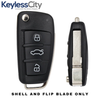 3 X 2006-2015 Audi / 3-Button Flip Key SHELL For IYZ-3314 (AFTERMARKET) (Bundle of 3)