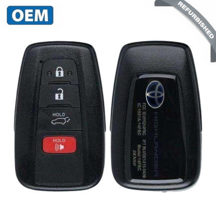 2019-2023 Toyota Highlander 4 Buttons Smart Key / 312.11/314.35MHz / 8990H-0E030 / 8990H-0E020 / HYQ14FBC (OEM Refurbished)