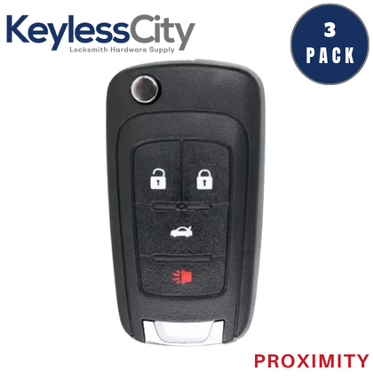 3 X 2010-2021 Chevrolet / 4-Button Flip Key / PN: 5921872 / OHT05918179 / HU100 / PEPS (AFTERMARKET) (BUNDLE OF 3)