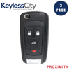 3 X 2010-2021 Chevrolet / 4-Button Flip Key / PN: 5921872 / OHT05918179 / HU100 / PEPS (AFTERMARKET) (BUNDLE OF 3)