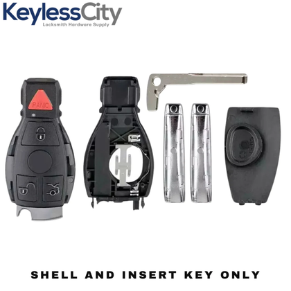 3 X 1997-2014 Mercedes Benz 4-Button Fobik Key SHELL For IYZ-3312 (Bundle of 3)