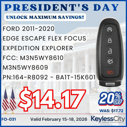 2011-2020 Ford / 5-Button PEPS Smart Key / PN: BT4T-15K601-HC / M3N5WY8609 (AFTERMARKET)