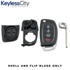 3 X 2013-2016 Hyundai Santa Fe / 4-Button Flip Key SHELL / TQ8-RKE-3F04 (AFTERMARKET) (Bundle of 3)