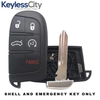 3 X 2011-2019 Dodge Chrysler Jeep / 5-Button Smart Key SHELL For M3N-40821302 (AFTERMARKET) (Bundle of 3)