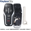 3 X 2013-2018 Ford / 4-Button Smart Key SHELL For M3N-A2C31243800, M3N-A2C31243300 (AFTERMARKET) (Bundle of 3)