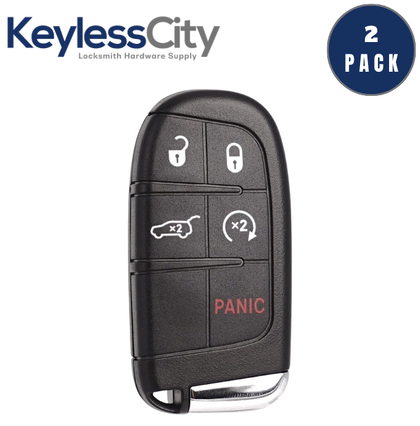 2 X 2014-2023 Jeep Grand Cherokee / 5-Button Smart Key / PN: 68143505AC / M3N-40821302 (AFTERMARKET) (BUNDLE OF 2)