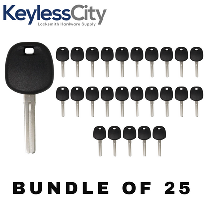 25 X 2001-2010 Lexus Short Blade Transponder Key TOY50 (4D) (AFTERMARKET) (BUNDLE OF 25)