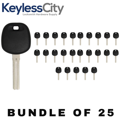 25 X 1997-2005 Lexus - TOY48 Transponder Key - Short Blade - (4C Chip) (AFTERMARKET) (BUNDLE OF 25)