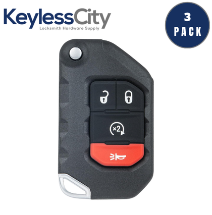 3 X 2018-2024 Jeep Wrangler Gladiator / 4-Button Smart Flip Key / PN: 68416784AA / OHT1130261 / SIP22 (AFTERMARKET) (BUNDLE OF 3)