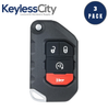 3 X 2018-2024 Jeep Wrangler Gladiator / 4-Button Smart Flip Key / PN: 68416784AA / OHT1130261 / SIP22 (AFTERMARKET) (BUNDLE OF 3)