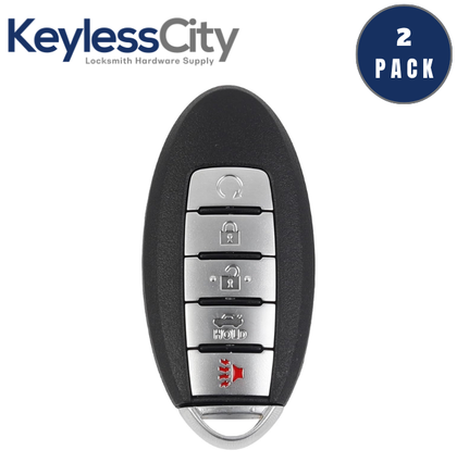 2 X 2016-2018 Infiniti / Nissan / 5-Button Smart Key / PN: 285E3-4RA0B / KR5S180144014 / (IC 204) (AFTERMARKET) (BUNDLE OF 2)