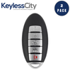 2 X 2016-2018 Infiniti / Nissan / 5-Button Smart Key / PN: 285E3-4RA0B / KR5S180144014 / (IC 204) (AFTERMARKET) (BUNDLE OF 2)