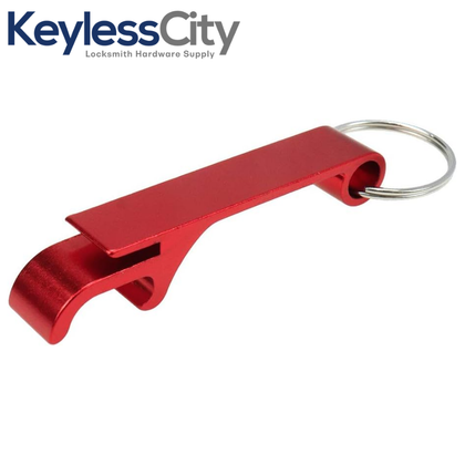 Red Metal Key Fob Bottle Opener with Keychain – Durable and Stylish