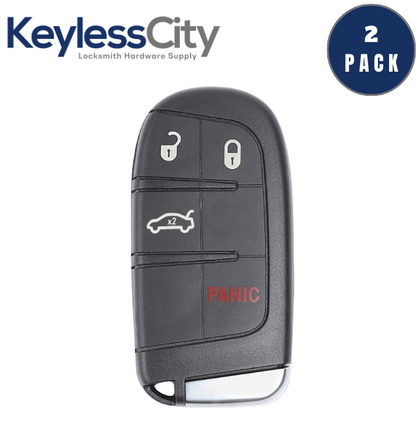 2 X 2015-2023 Dodge Chrysler / 4-Button Smart Key / PN: 68394196AA / M3M-40821302 M3N-40821302 (AFTERMARKET) (BUNDLE OF 2)
