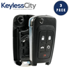 3 X 2010-2019 GM / 5-Button Flip Key SHELL For OHT01060512 (Bundle of 3)