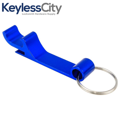Blue Metal Key Fob Bottle Opener with Keychain – Durable and Stylish