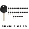 25 X 1997-2005 Lexus - TOY48 Transponder Key - Short Blade - (4C Chip) (AFTERMARKET) (BUNDLE OF 25)