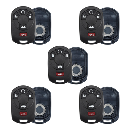 5 X 2005-2007 Cadillac STS / 5-Button Keyless Entry Remote SHELL / M3N65981403 (AFTERMARKET)(Bundle of 5)