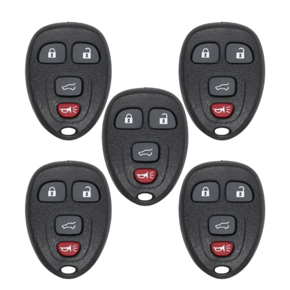 5 X 2007-2017 GM / 4-Button Keyless Entry Remote SHELL / PN: 20952476 / OUC60270-21 (AFTERMARKET)(Bundle of 5)